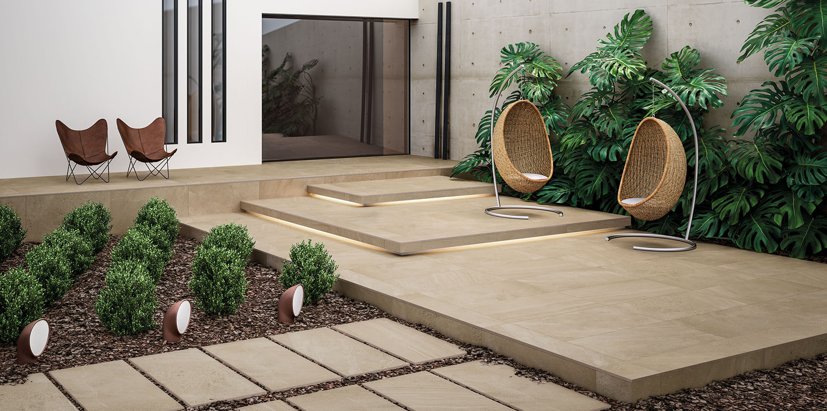 Gạch sân vườn - Ngoài trời